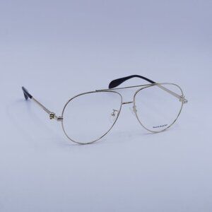 Alexander McQueen AM0260O 001 Eyeglasses Gold 61mm Aviator Frame